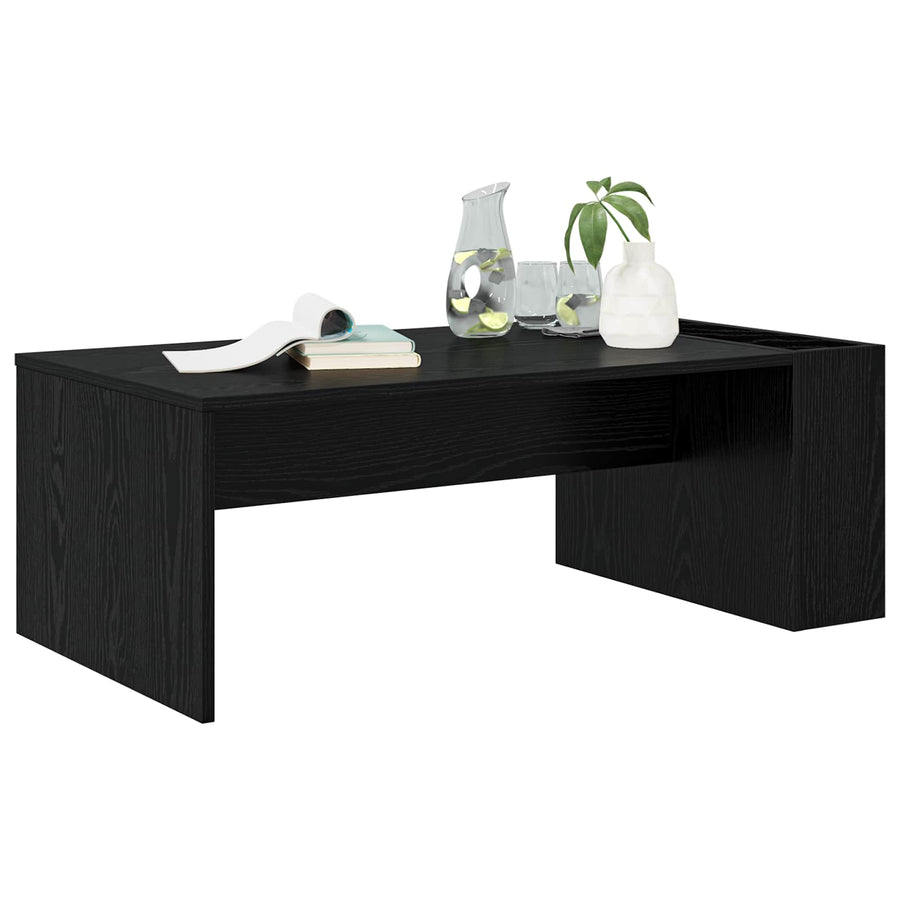 Salontafel Zwart Eiken 95 x 50 x 34 cm Bewerkt hout