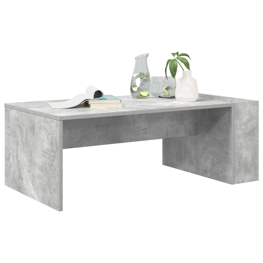 Salontafel Beton Grijs 95 x 50 x 34 cm Bewerkt hout