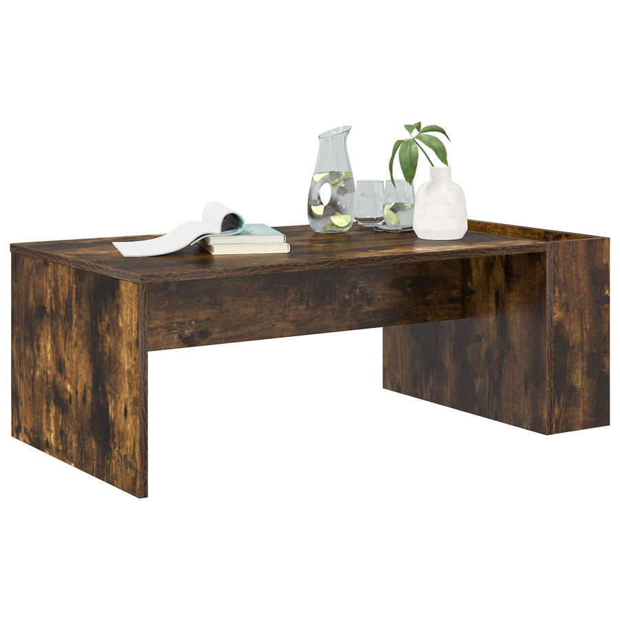 Salontafel Gerookt eiken 95 x 50 x 34 cm Bewerkt hout