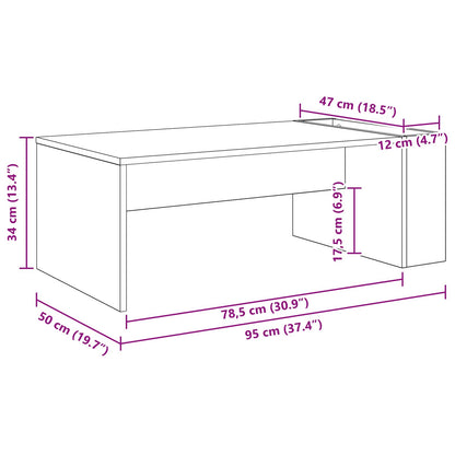 Salontafel Gerookt eiken 95 x 50 x 34 cm Bewerkt hout