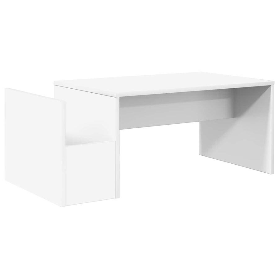 Salontafel Wit 90 x 45 x 35 cm Bewerkt hout