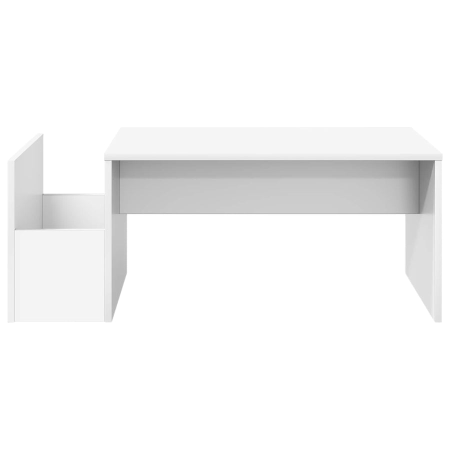 Salontafel Wit 90 x 45 x 35 cm Bewerkt hout