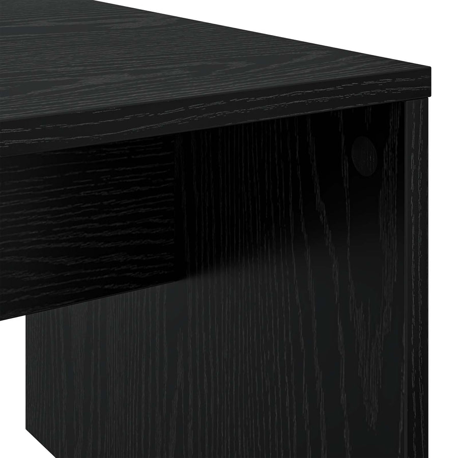 Salontafel Zwart Eiken 90 x 45 x 35 cm Bewerkt hout