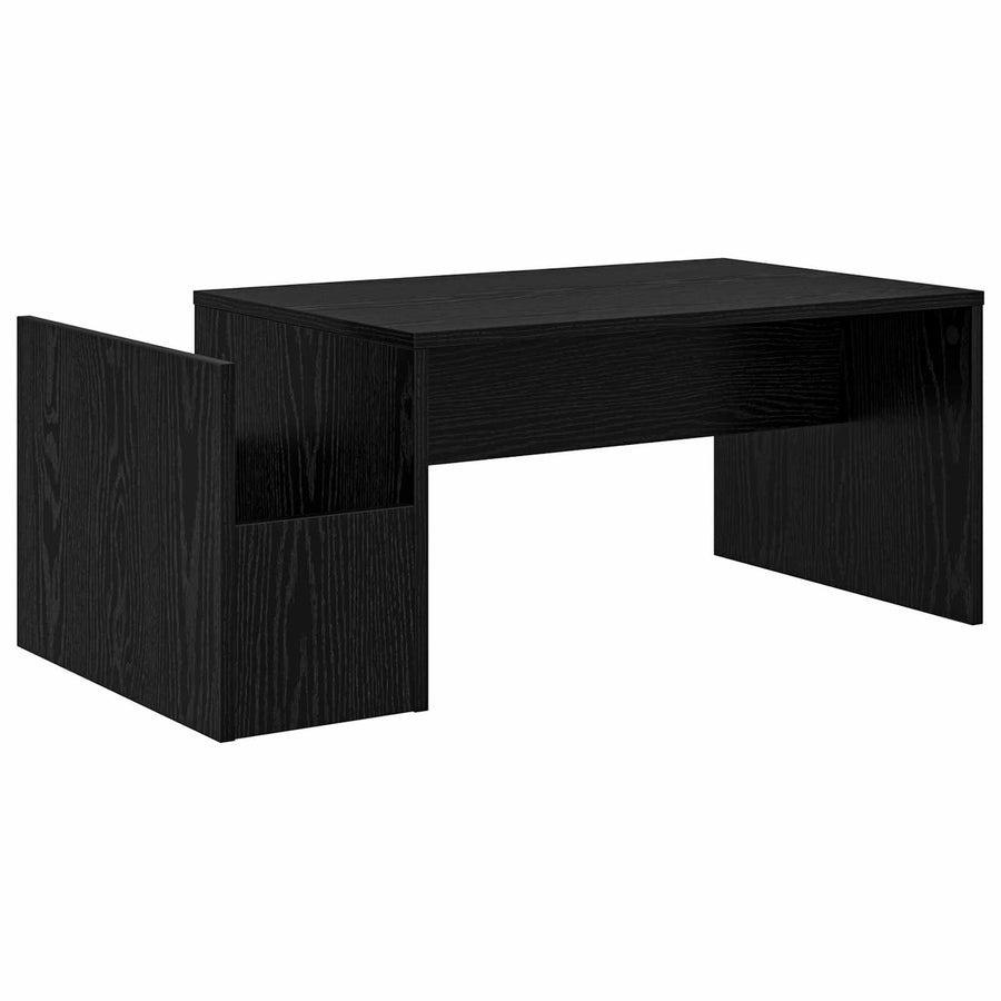 Salontafel Zwart Eiken 90 x 45 x 35 cm Bewerkt hout
