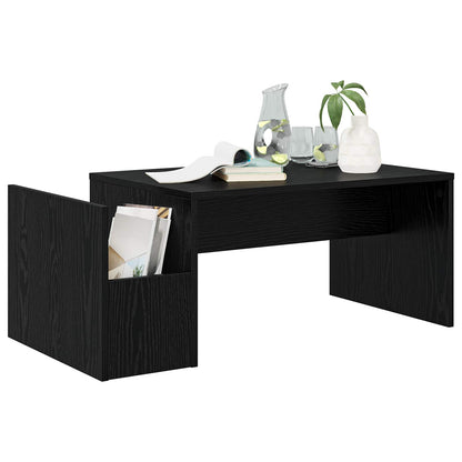 Salontafel Zwart Eiken 90 x 45 x 35 cm Bewerkt hout