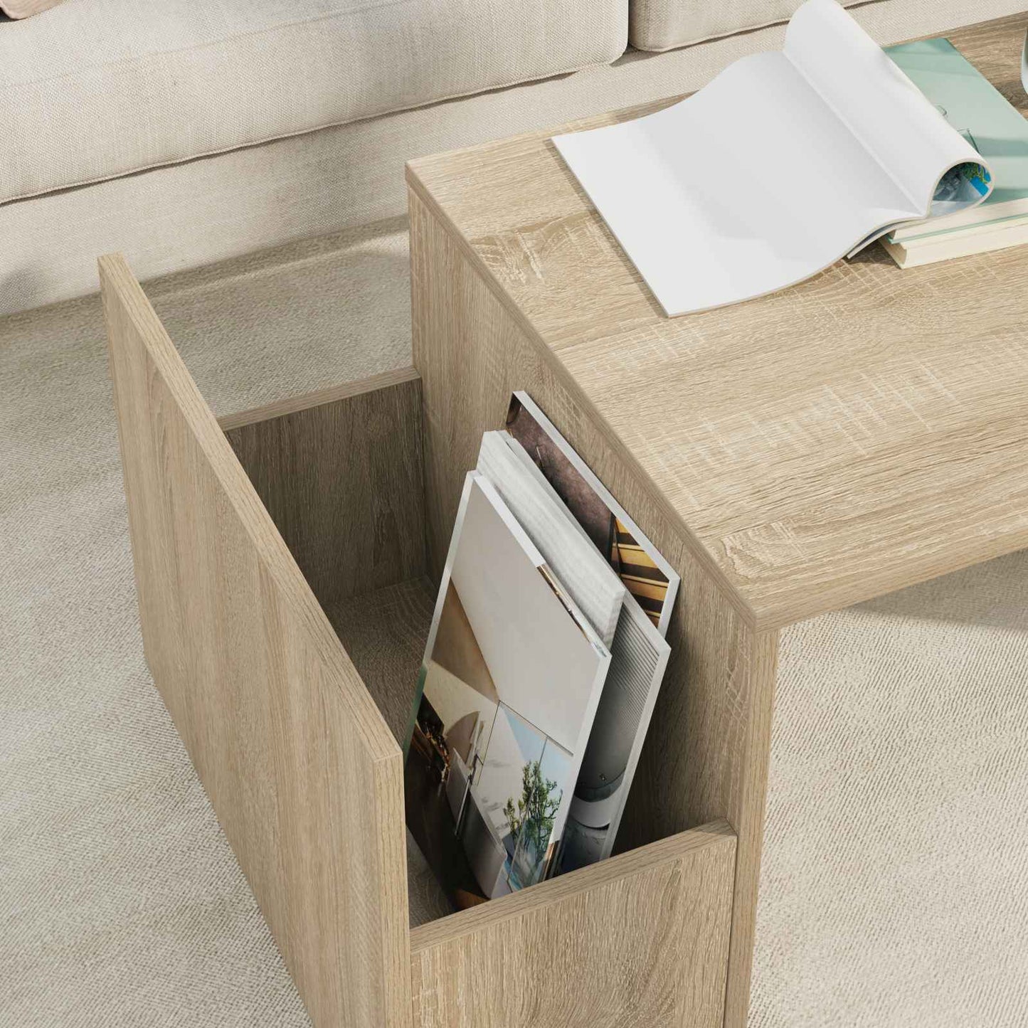 Salontafel Sonoma Eiken 90 x 45 x 35 cm Bewerkt hout