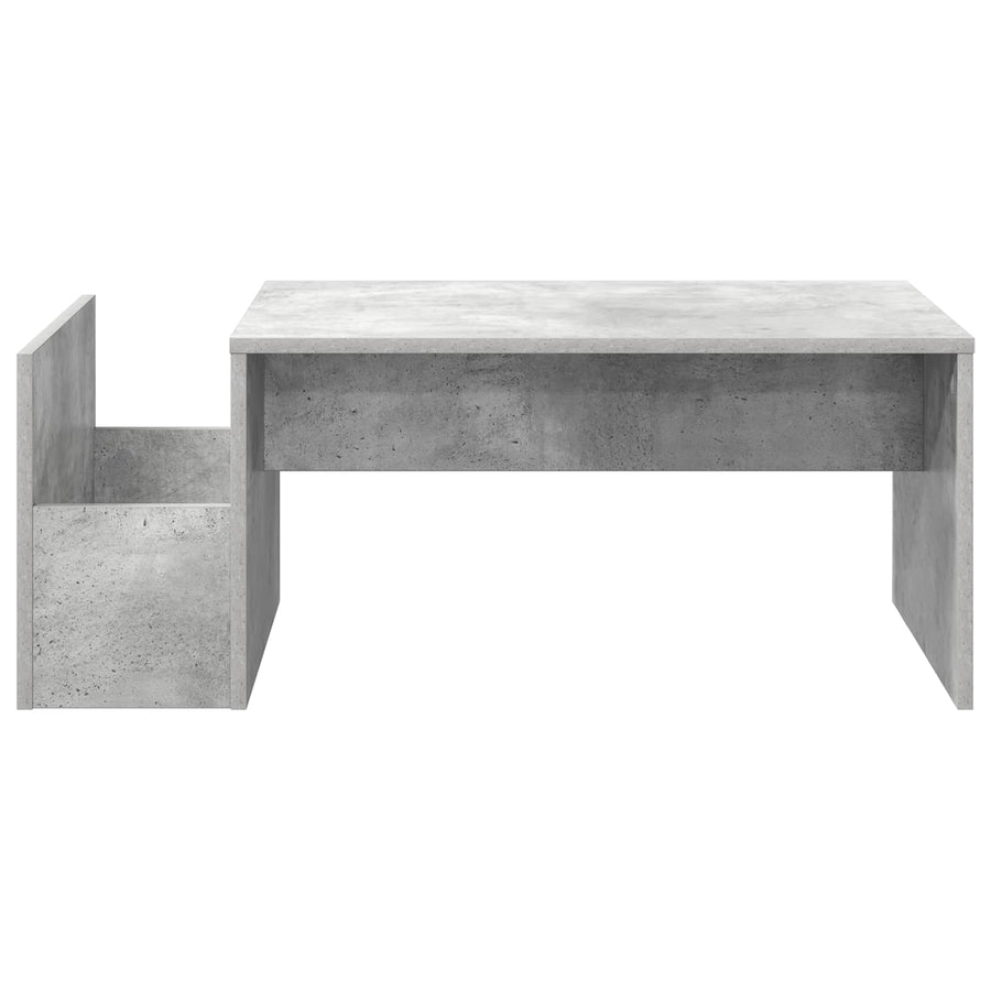Salontafel Beton Grijs 90 x 45 x 35 cm Bewerkt hout