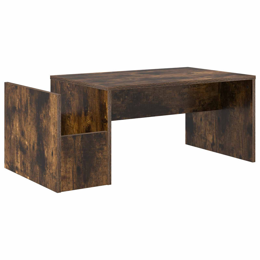 Salontafel Gerookt eiken 90 x 45 x 35 cm Bewerkt hout