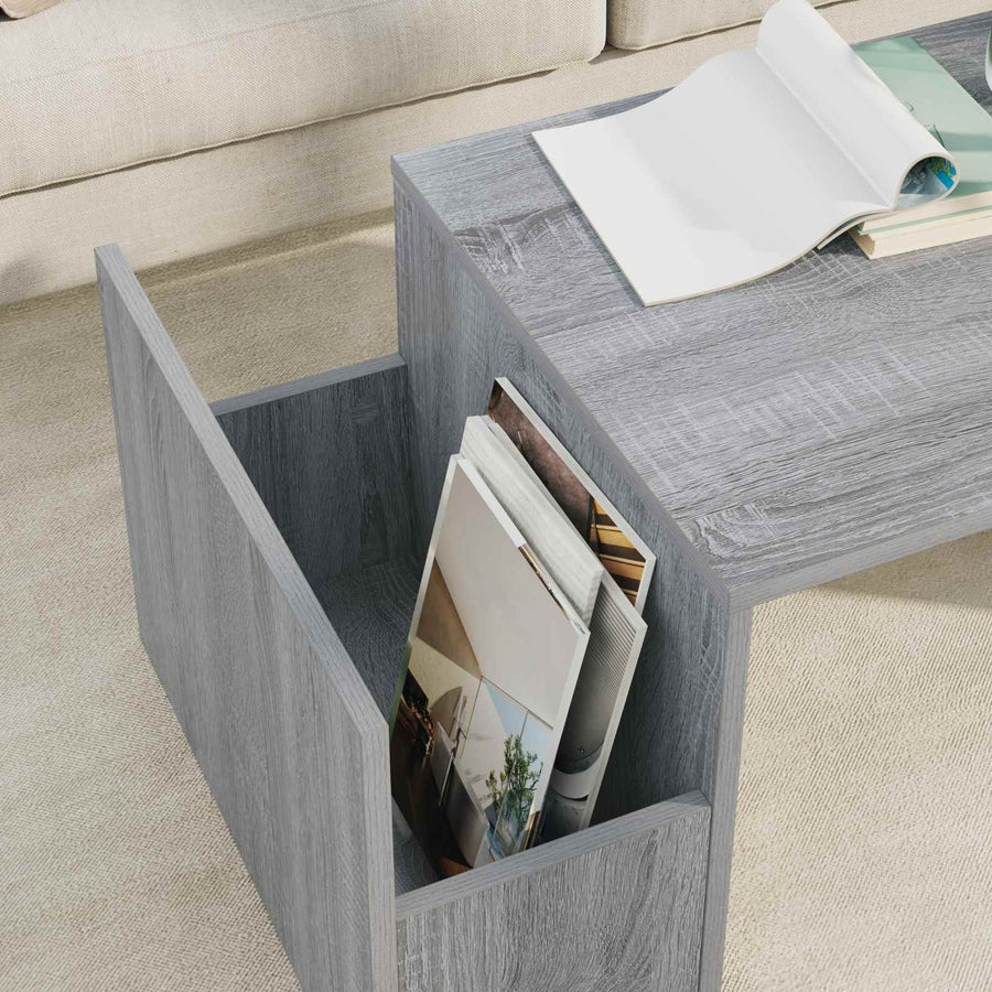 Salontafel Grijs Sonoma 90 x 45 x 35 cm Bewerkt hout