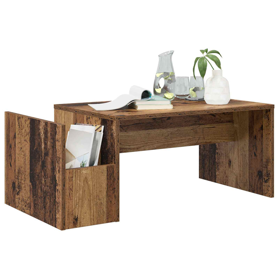 Salontafel Oudhout 90 x 45 x 35 cm Bewerkt hout