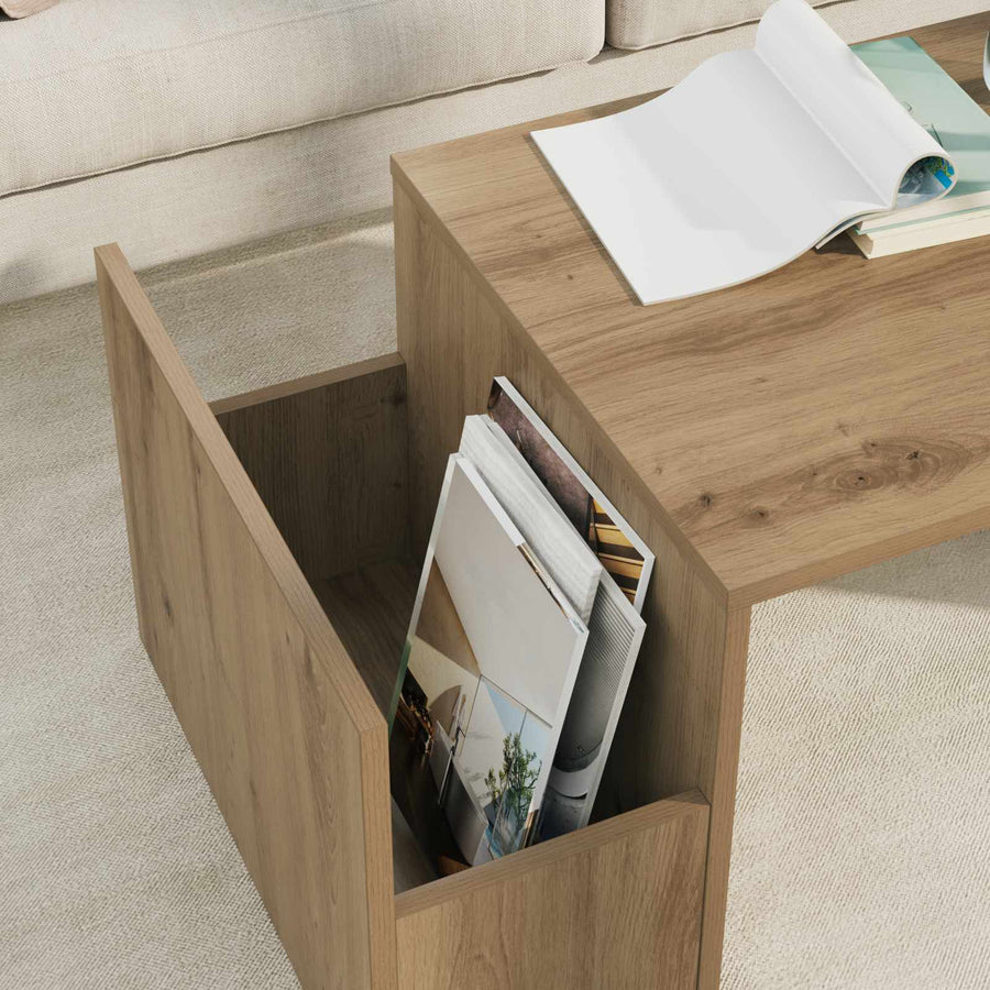 Salontafel Artisan Eiken 90 x 45 x 35 cm Bewerkt hout