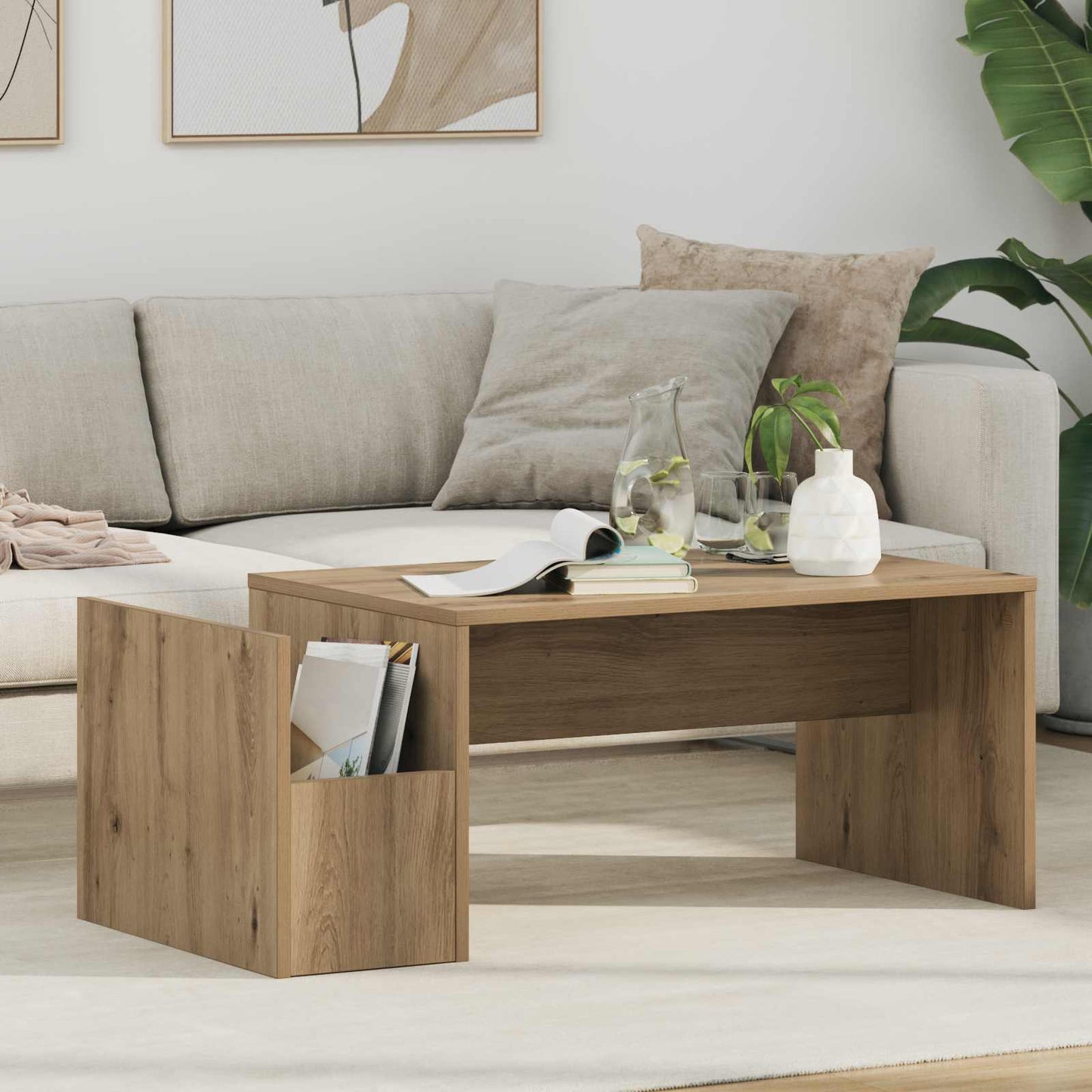 Salontafel Artisan Eiken 90 x 45 x 35 cm Bewerkt hout