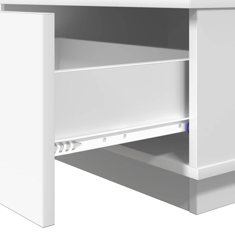 Salontafel met lade met opslag Wit 95 x 55 x 31 cm Bewerkt hout