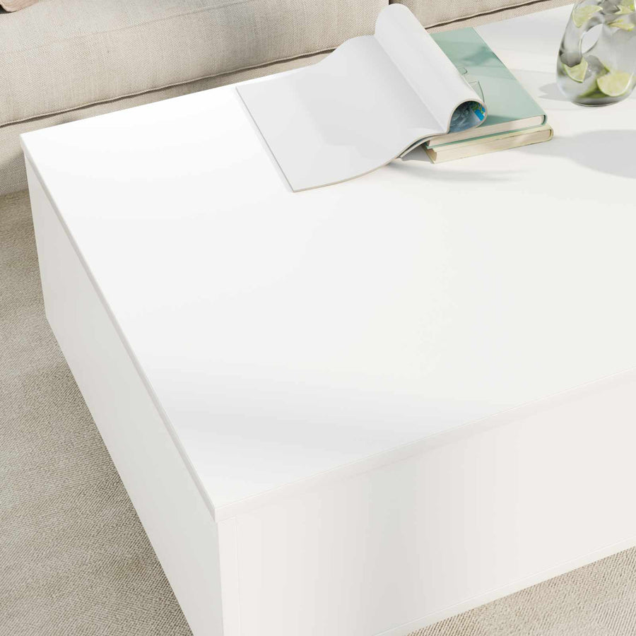 Salontafel met lade met opslag Wit 95 x 55 x 31 cm Bewerkt hout