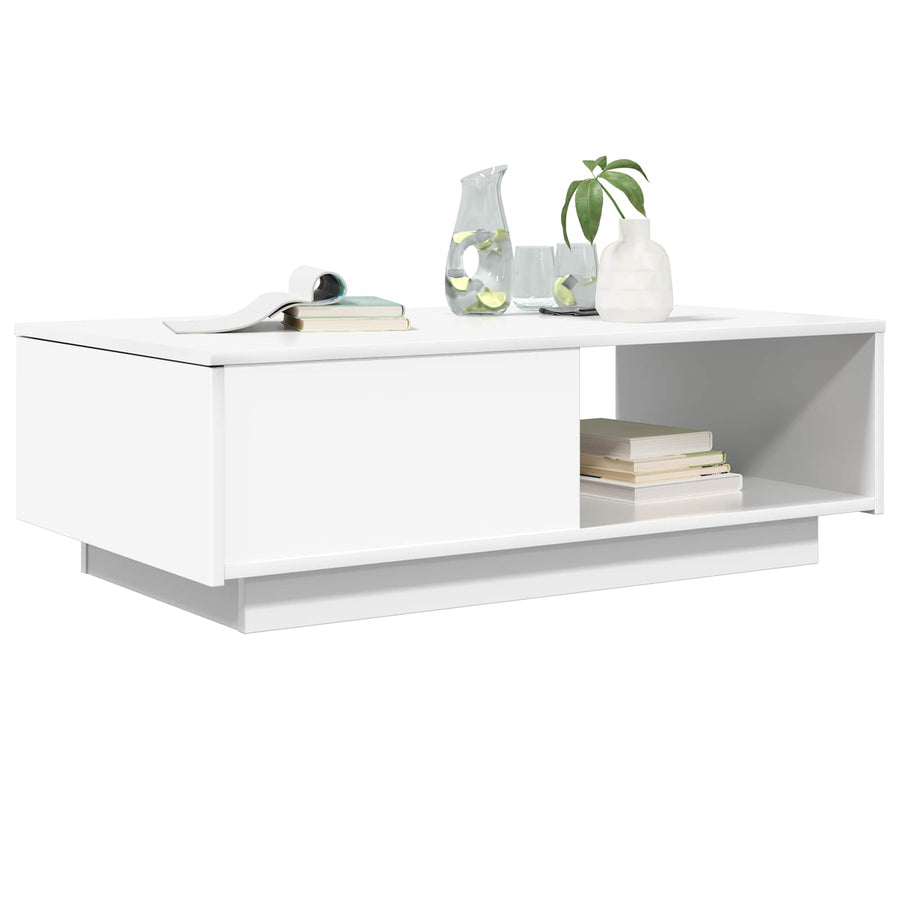 Salontafel met lade met opslag Wit 95 x 55 x 31 cm Bewerkt hout