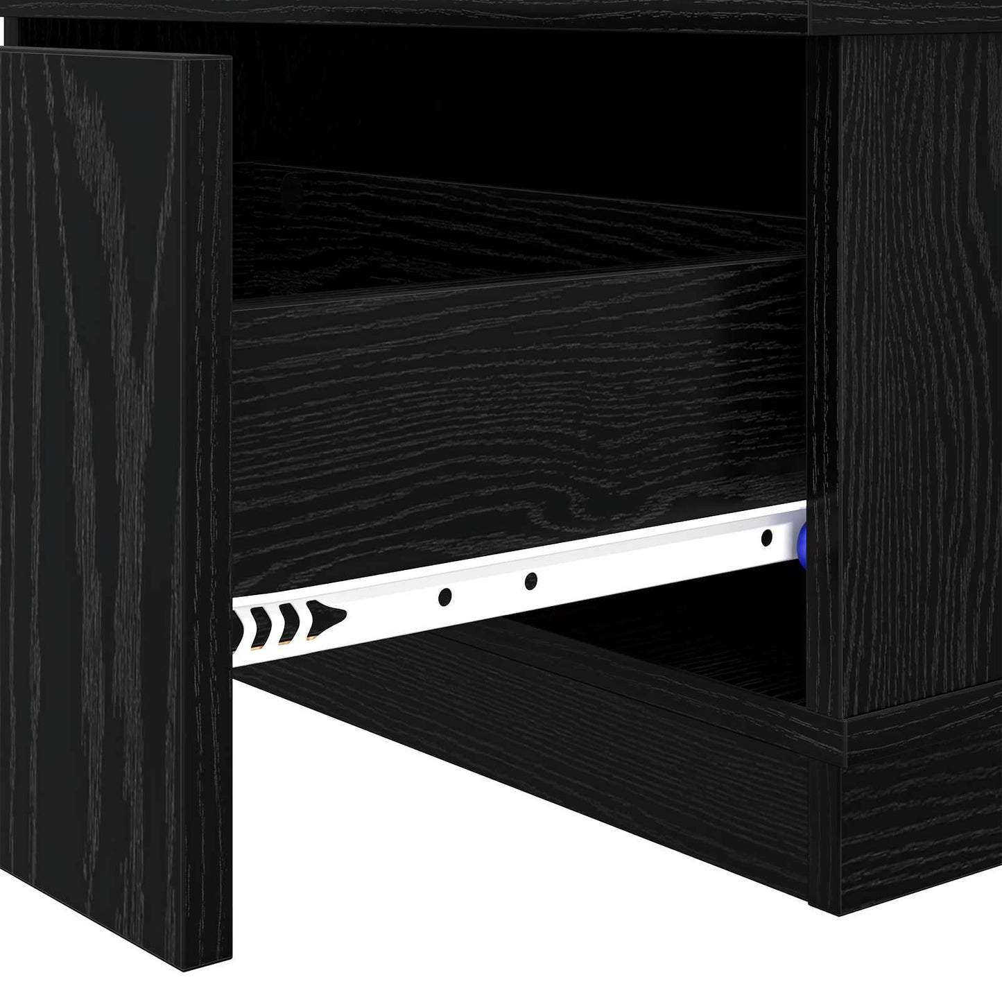 Salontafel met lade Zwart Eiken 95 x 55 x 31 cm Bewerkt hout