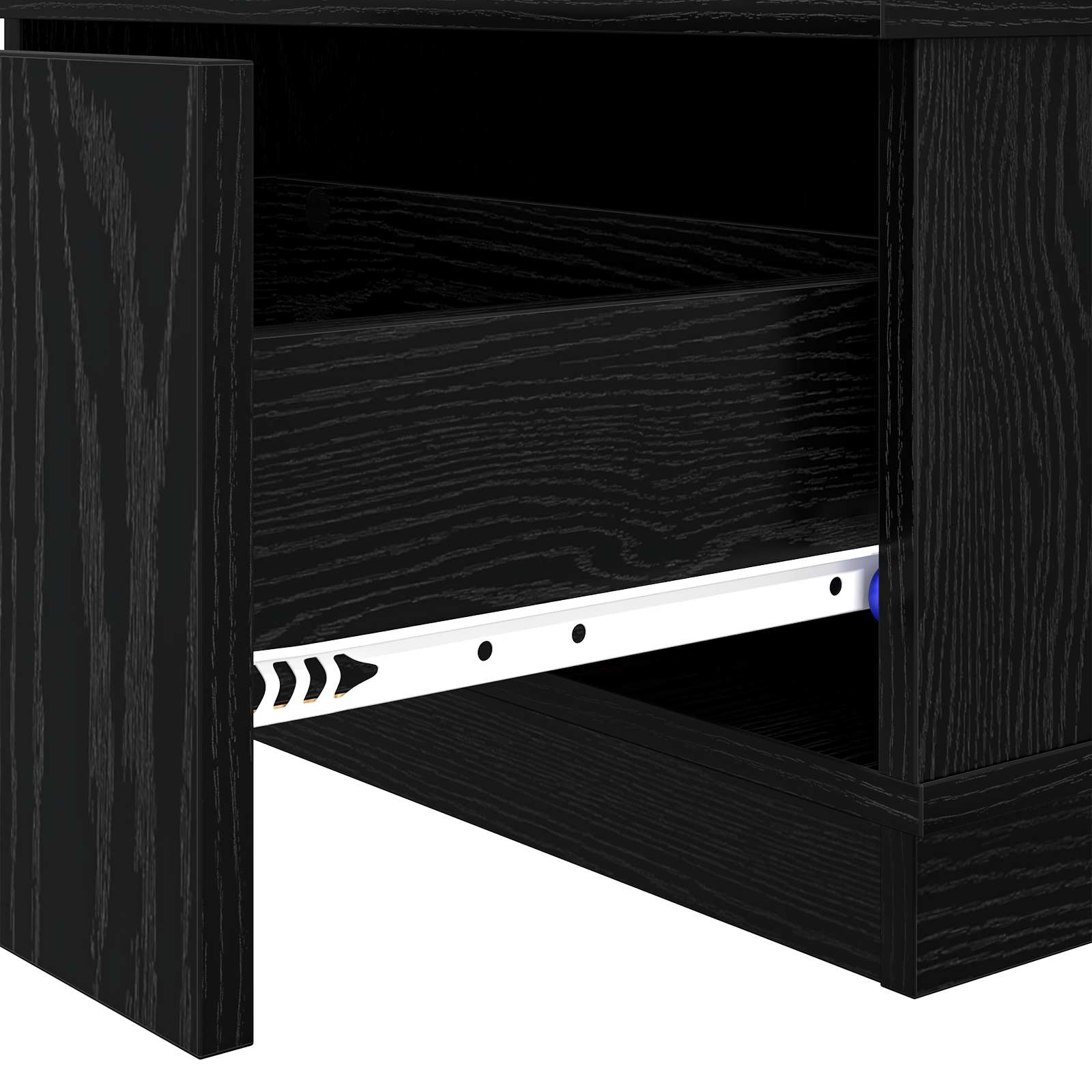 Salontafel met lade Zwart Eiken 95 x 55 x 31 cm Bewerkt hout