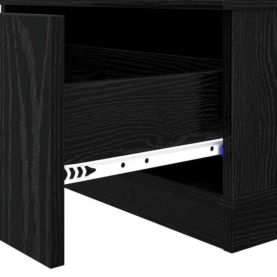 Salontafel met lade Zwart Eiken 95 x 55 x 31 cm Bewerkt hout