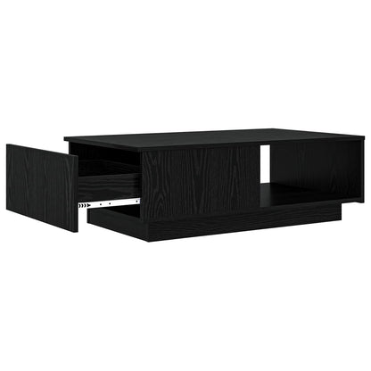 Salontafel met lade Zwart Eiken 95 x 55 x 31 cm Bewerkt hout