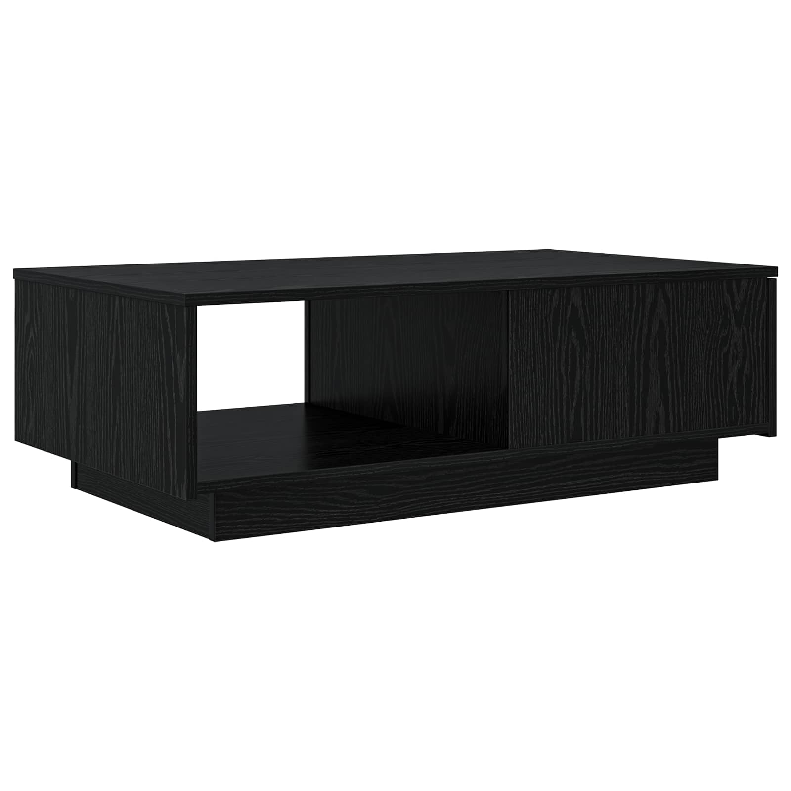 Salontafel met lade Zwart Eiken 95 x 55 x 31 cm Bewerkt hout