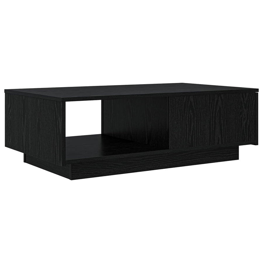 Salontafel met lade Zwart Eiken 95 x 55 x 31 cm Bewerkt hout