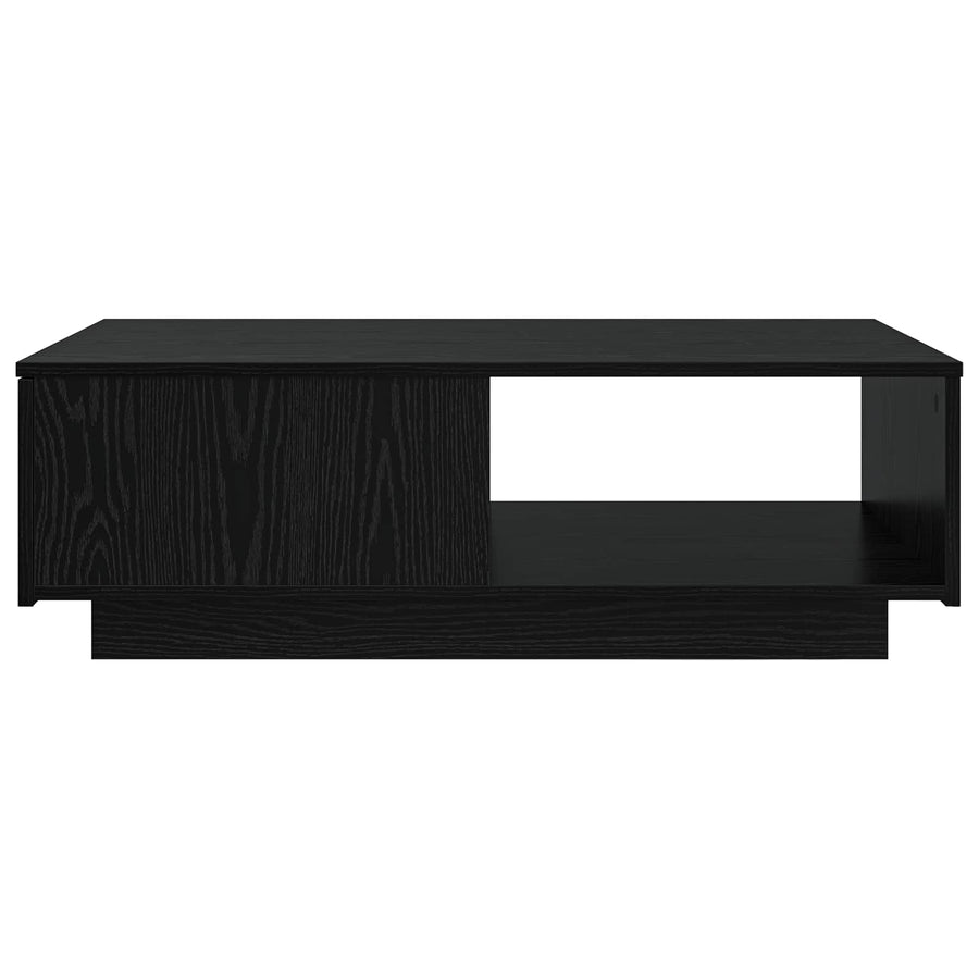 Salontafel met lade Zwart Eiken 95 x 55 x 31 cm Bewerkt hout