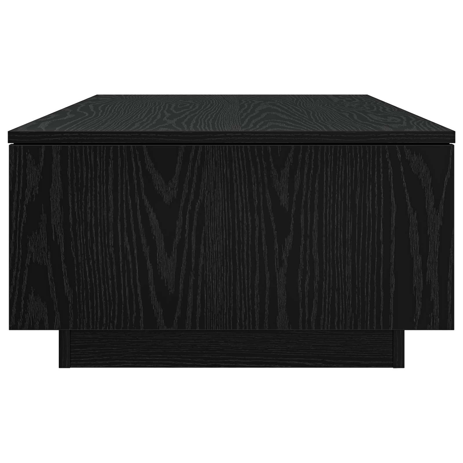 Salontafel met lade Zwart Eiken 95 x 55 x 31 cm Bewerkt hout