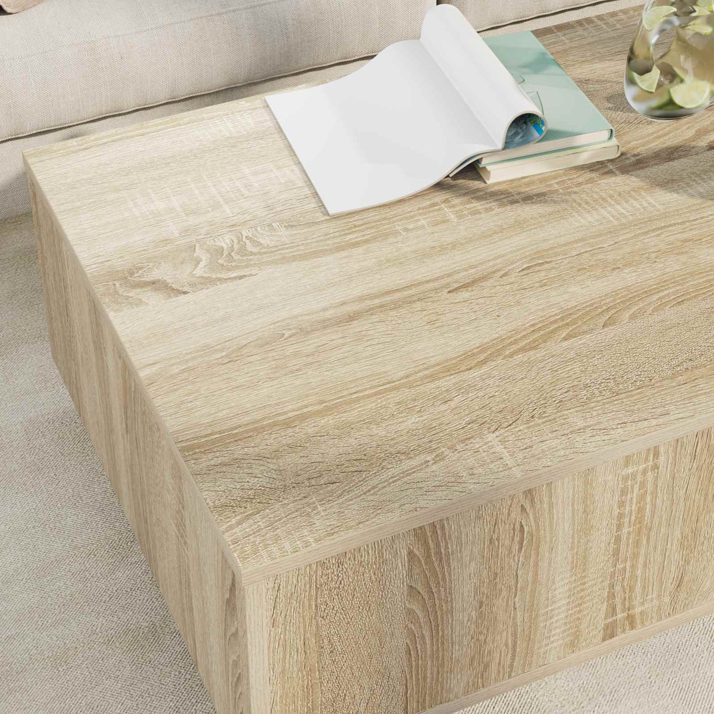 Salontafel met lade Sonoma Eiken 95 x 55 x 31 cm Bewerkt hout