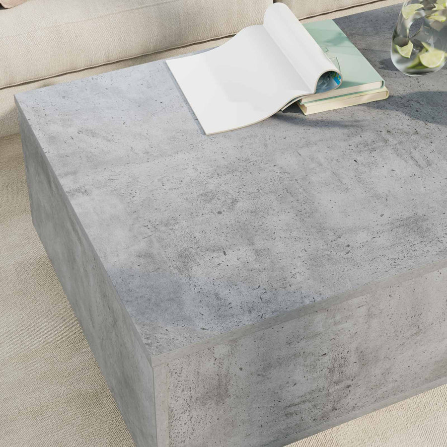 Salontafel met lade Beton Grijs 95 x 55 x 31 cm Bewerkt hout