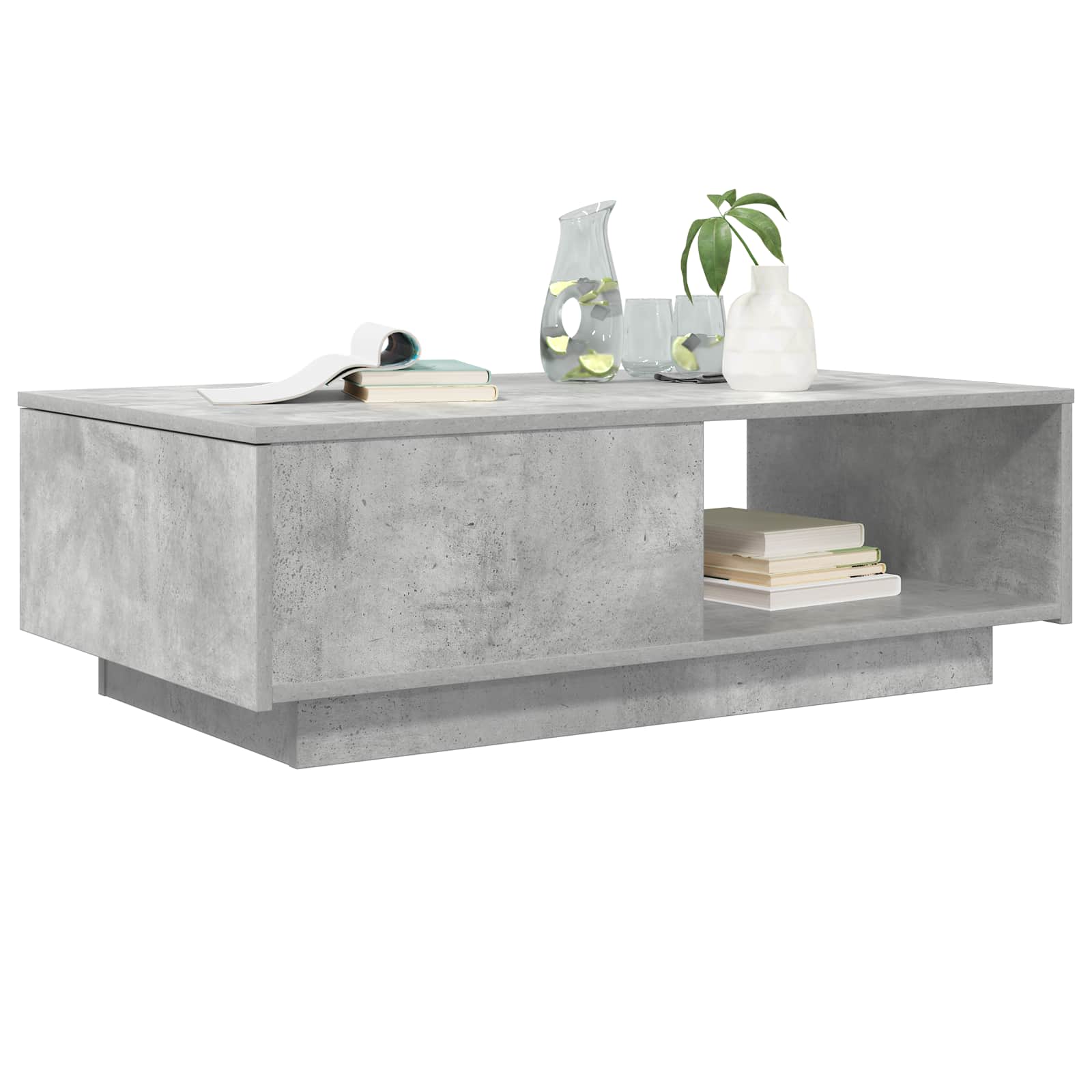 Salontafel met lade Beton Grijs 95 x 55 x 31 cm Bewerkt hout