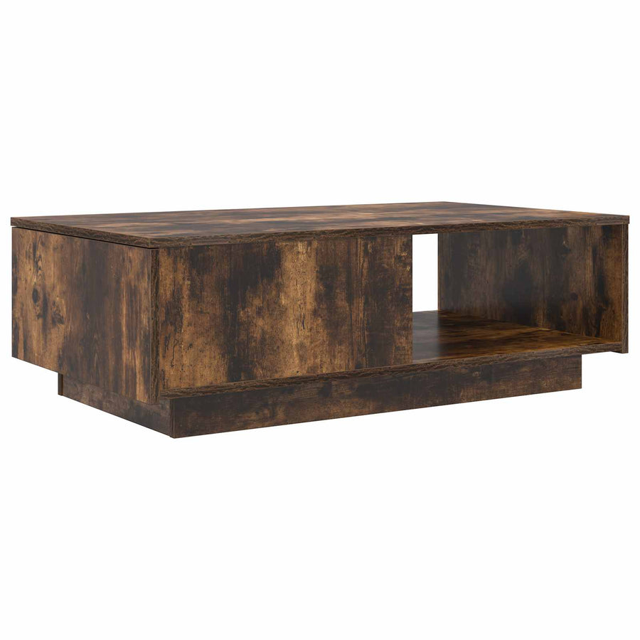 Salontafel met lade Gerookt eiken 95 x 55 x 31 cm Bewerkt hout