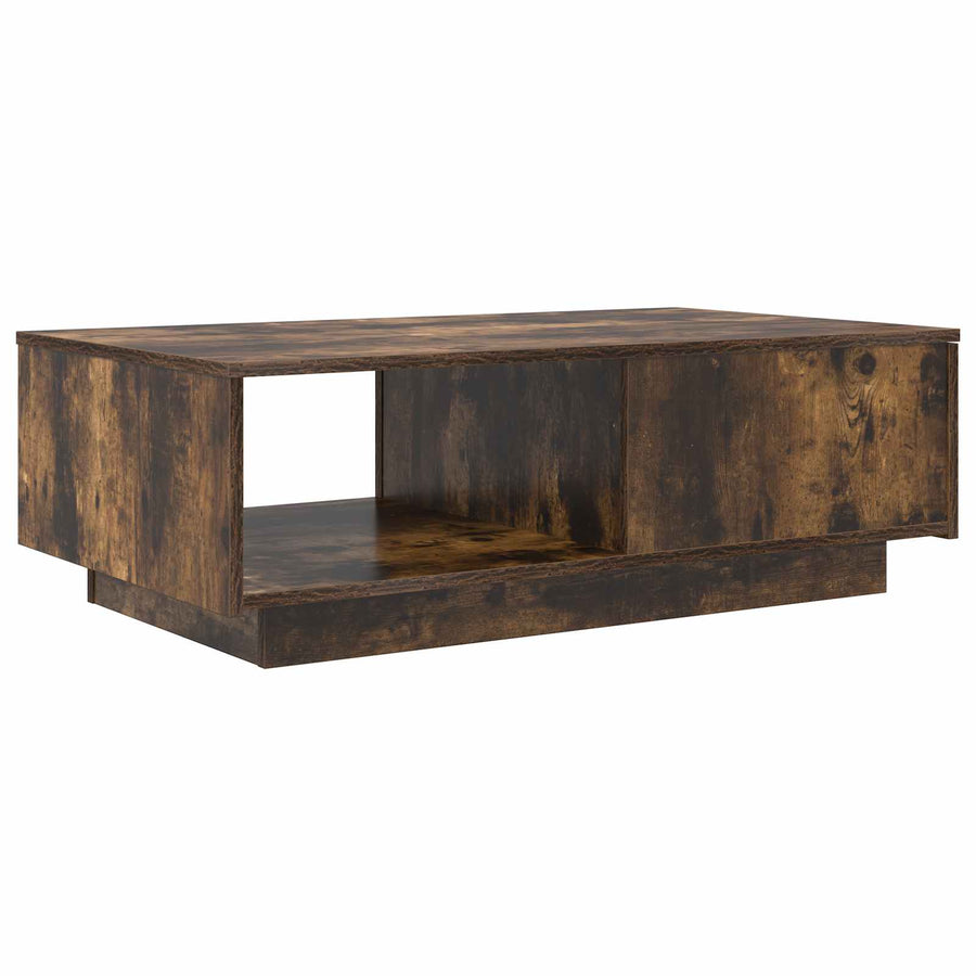 Salontafel met lade Gerookt eiken 95 x 55 x 31 cm Bewerkt hout
