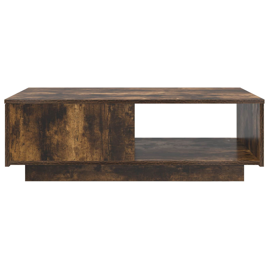 Salontafel met lade Gerookt eiken 95 x 55 x 31 cm Bewerkt hout