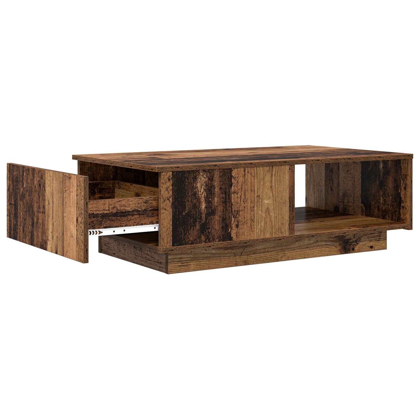 Salontafel met lade Oudhout 95 x 55 x 31 cm Bewerkt hout