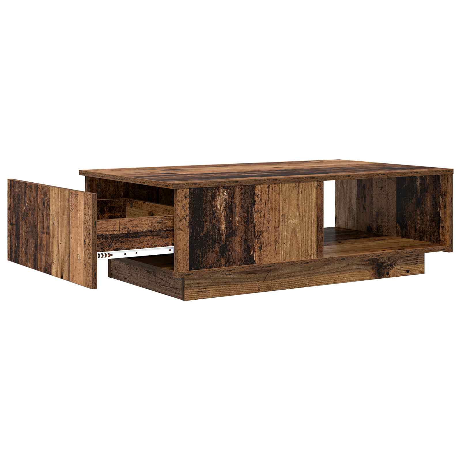 Salontafel met lade Oudhout 95 x 55 x 31 cm Bewerkt hout