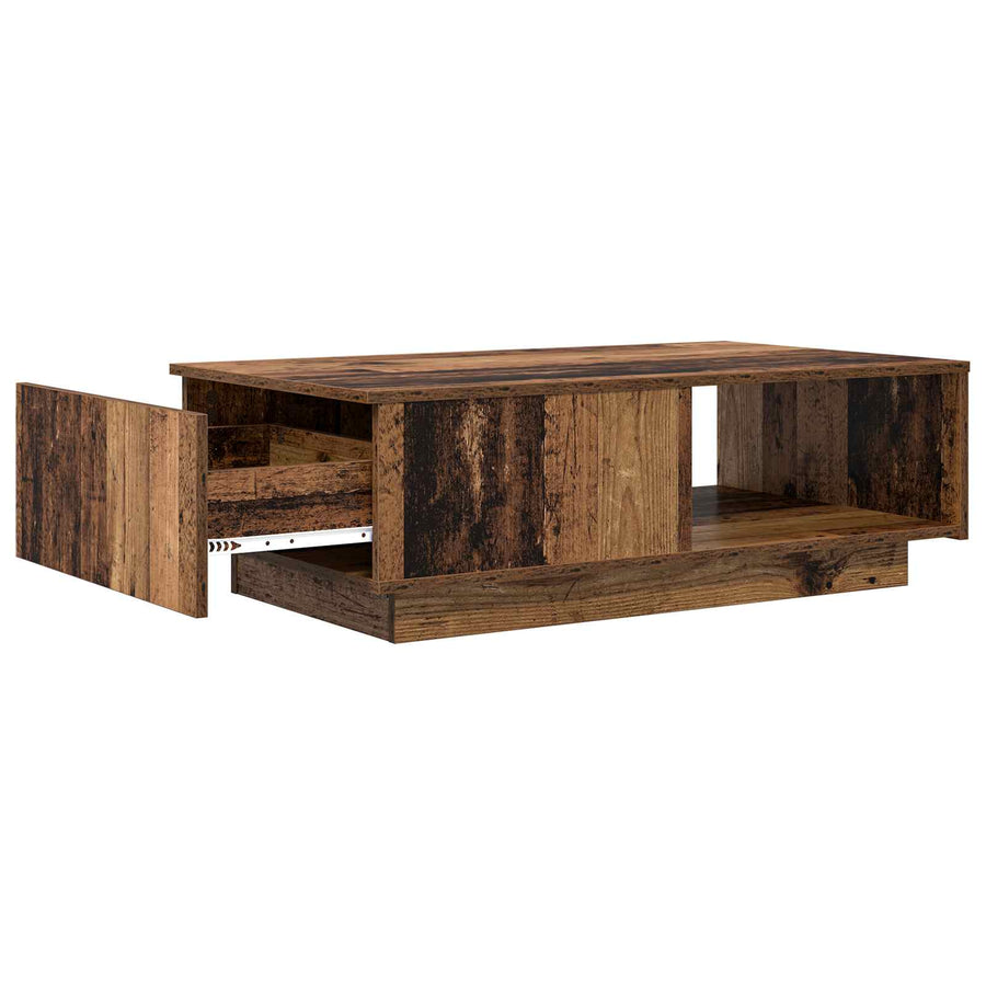 Salontafel met lade Oudhout 95 x 55 x 31 cm Bewerkt hout