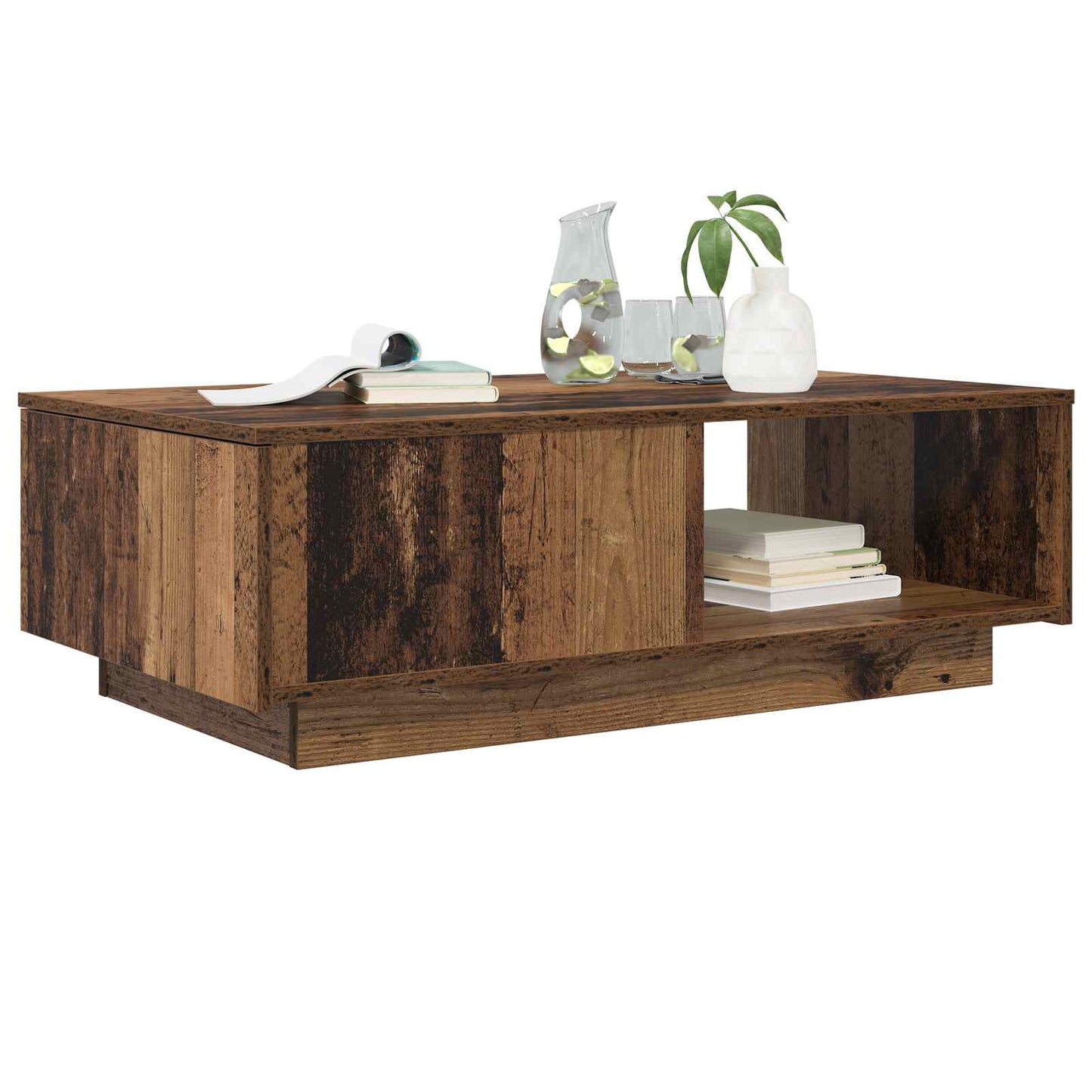 Salontafel met lade Oudhout 95 x 55 x 31 cm Bewerkt hout