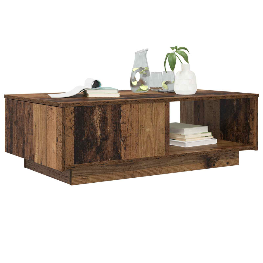 Salontafel met lade Oudhout 95 x 55 x 31 cm Bewerkt hout