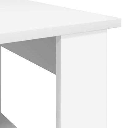 Salontafel Wit 72 x 50 x 50 cm Bewerkt hout