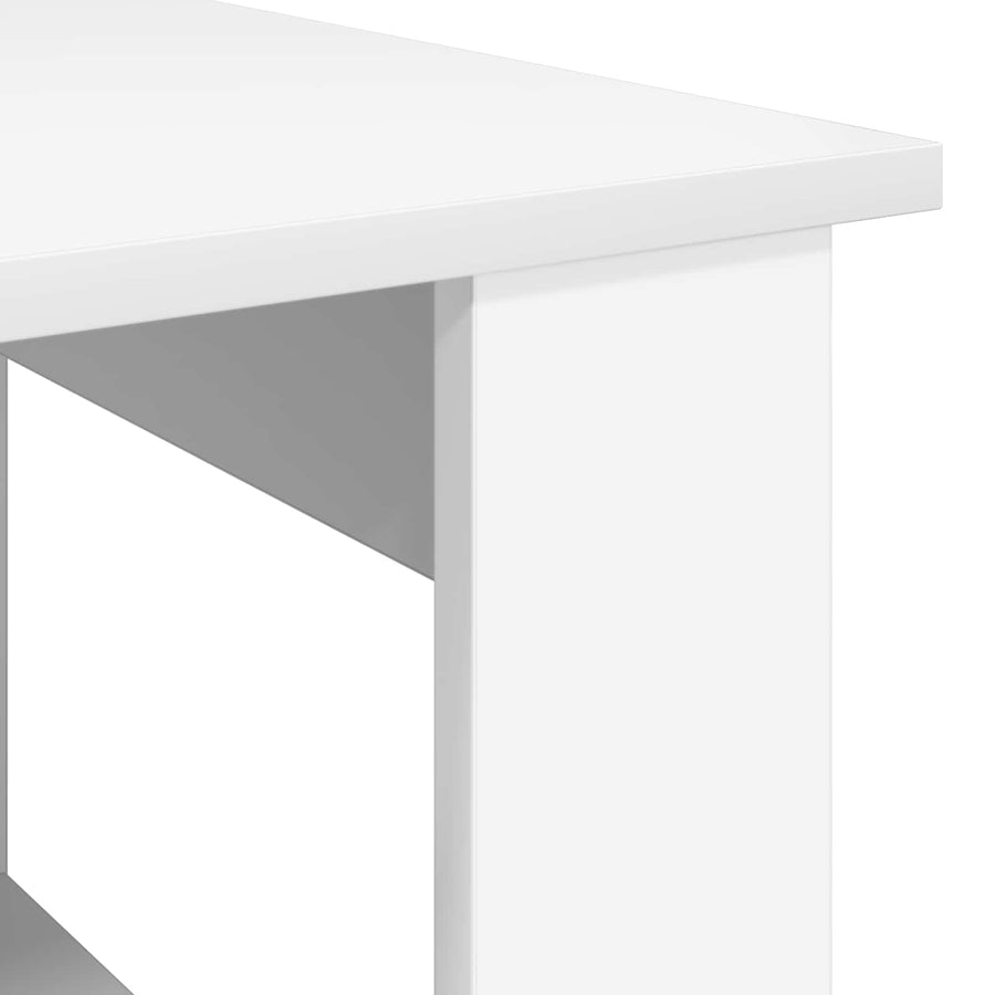 Salontafel Wit 72 x 50 x 50 cm Bewerkt hout
