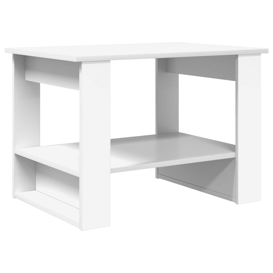 Salontafel Wit 72 x 50 x 50 cm Bewerkt hout