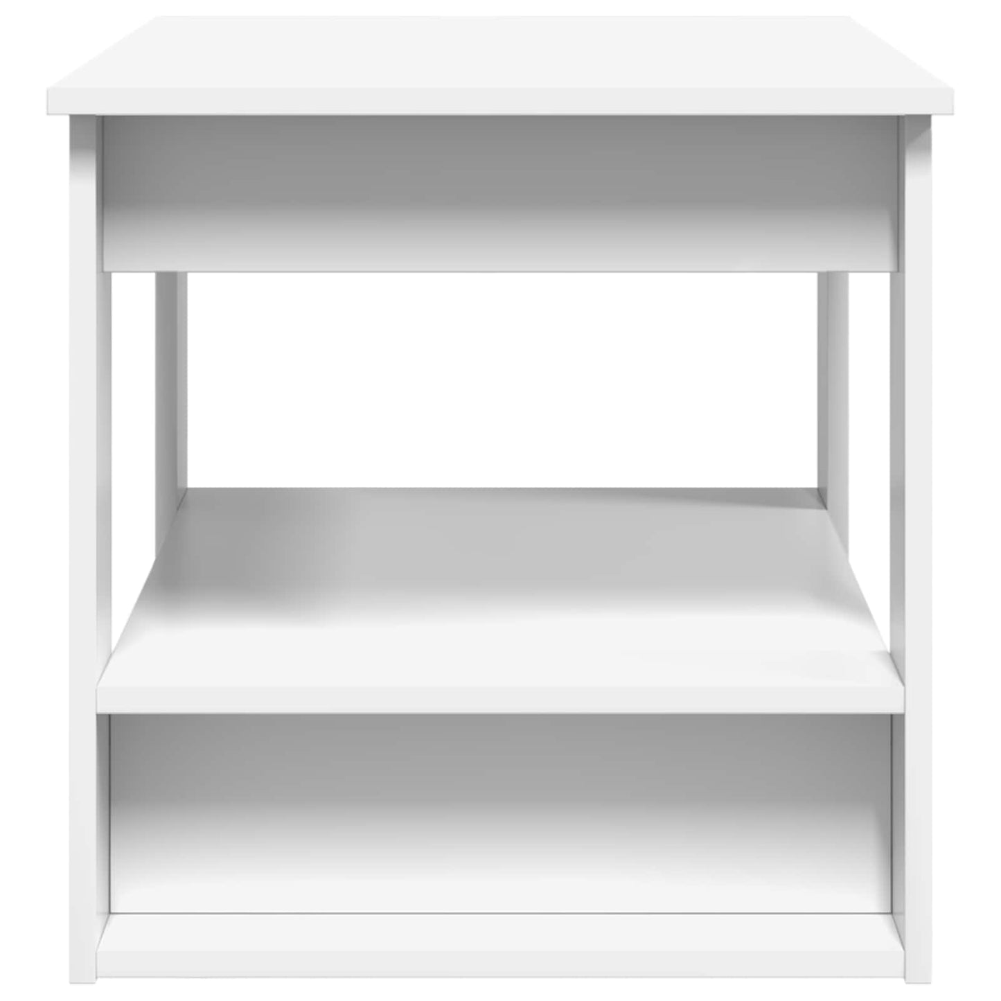 Salontafel Wit 72 x 50 x 50 cm Bewerkt hout