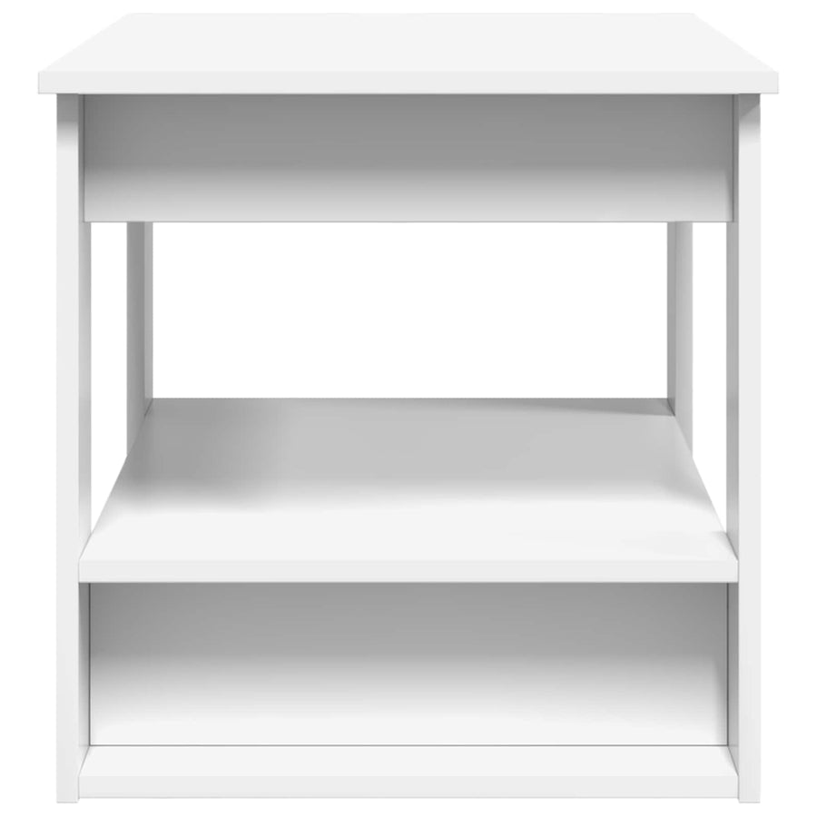 Salontafel Wit 72 x 50 x 50 cm Bewerkt hout