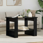 Salontafel 72x50x50 cm zwart eiken bewerkt hout