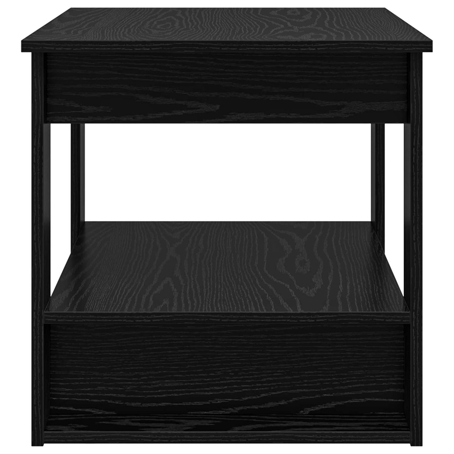 Salontafel Zwart Eiken 72 x 50 x 50 cm Bewerkt hout