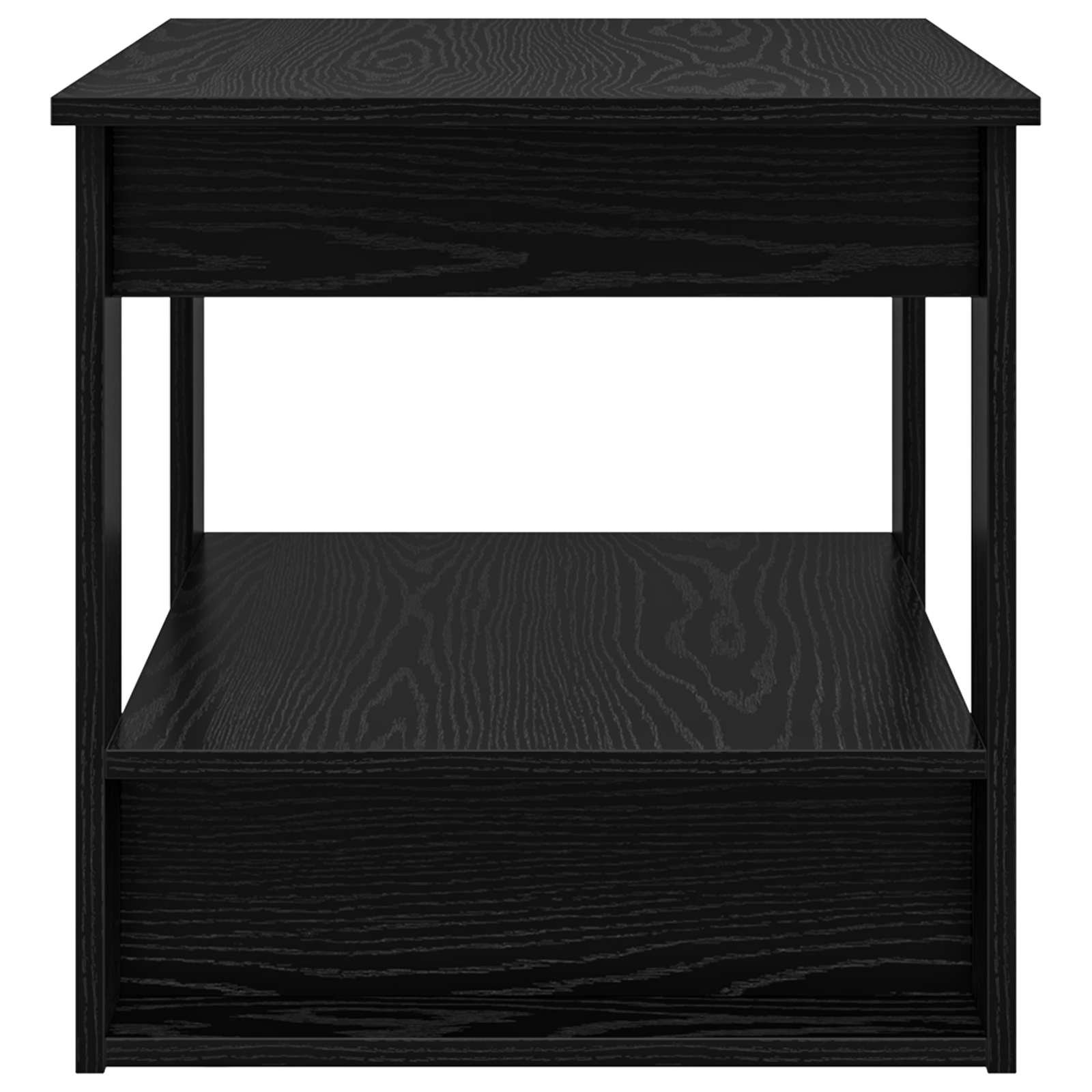Salontafel Zwart Eiken 72 x 50 x 50 cm Bewerkt hout