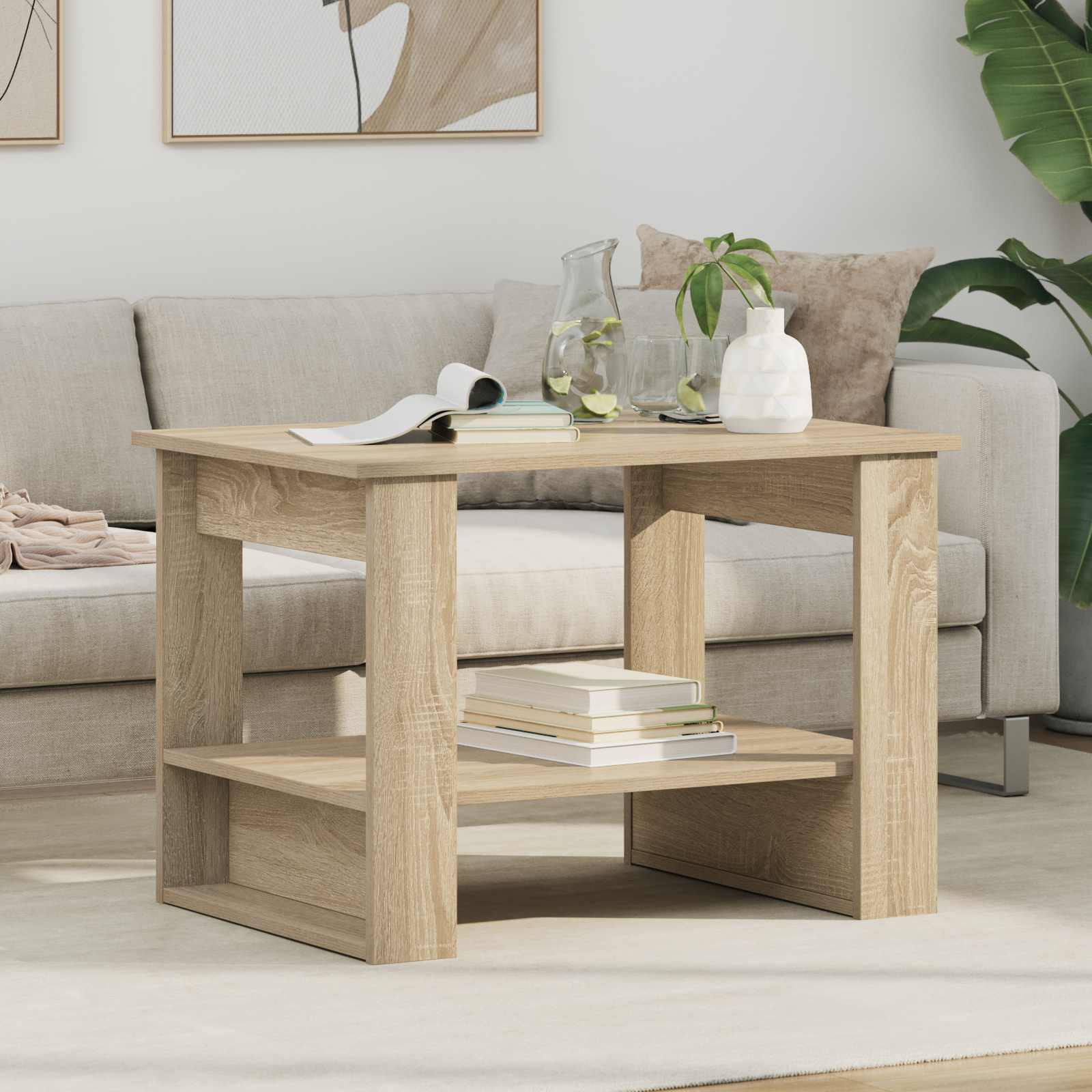 Salontafel Sonoma Eiken 72 x 50 x 50 cm Bewerkt hout