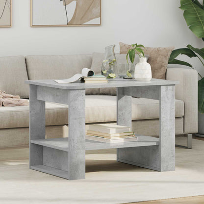 Salontafel Beton Grijs 72 x 50 x 50 cm Bewerkt hout
