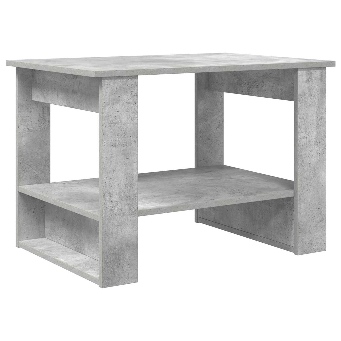 Salontafel Beton Grijs 72 x 50 x 50 cm Bewerkt hout