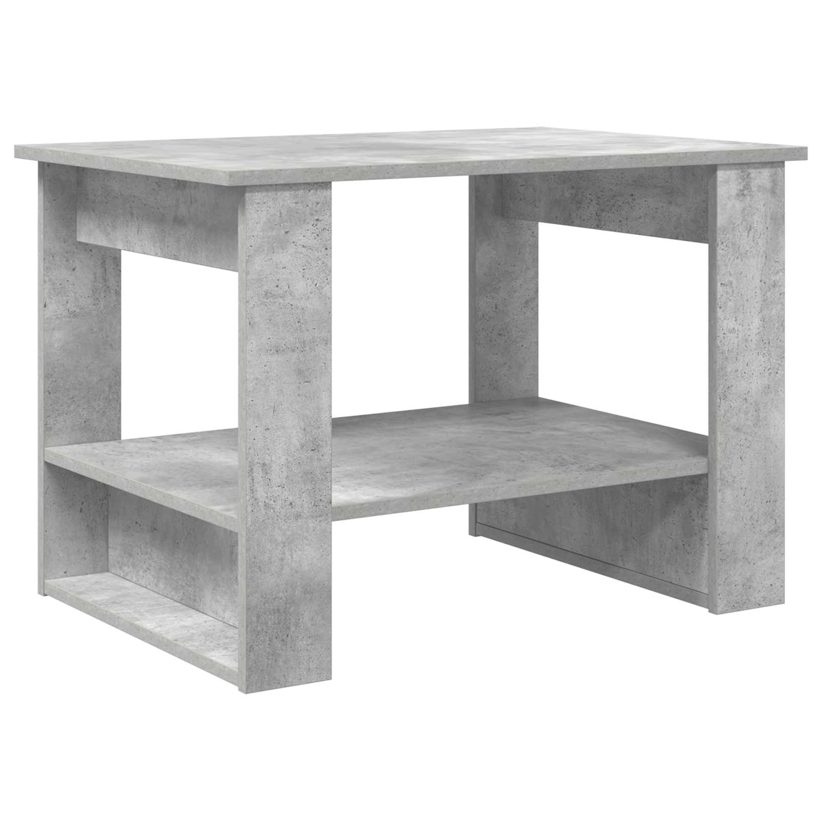 Salontafel Beton Grijs 72 x 50 x 50 cm Bewerkt hout